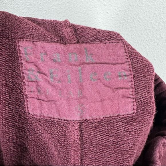 Frank & Eileen Tee Lab Fleece Jogger Sweatpants Vamp Maroon Red Frayed Small - Picture 4 of 7
